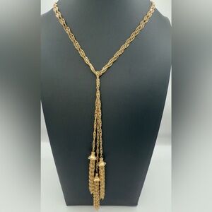 Gold Tassel Long Necklace
